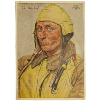 Postkarte Unsere Luftwaffe : Oberleutnant Steinhof, Staffelkapitän einer Jagdstaffel. Espenlaub militaria